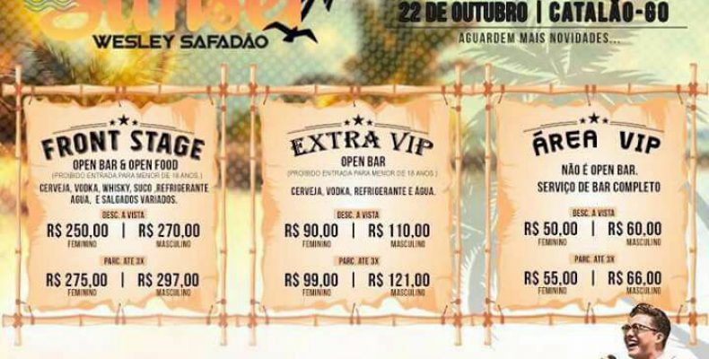 Sunset Wesley Safadão | 22 de Outubro | Catalão – GO