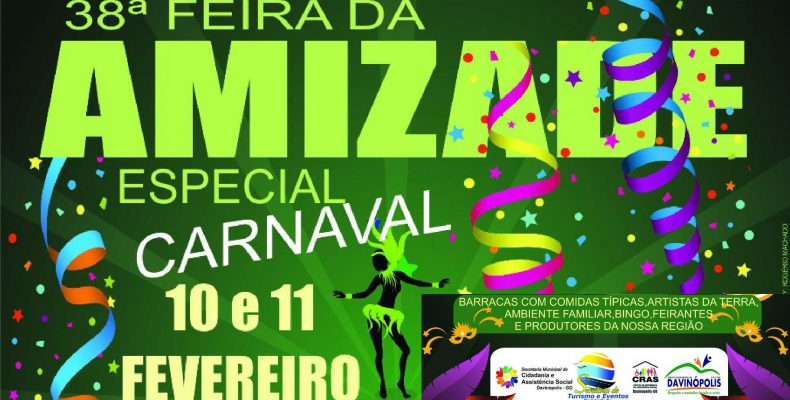Prefeitura de Davinópolis anuncia programação especial para Feira da Amizade de Carnaval