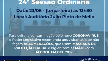 Câmara Municipal de Catalão convida você para 24ª Sessão Ordinária