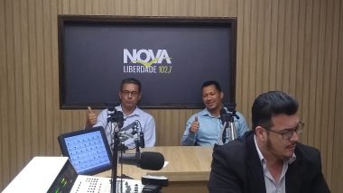 Candidato a prefeito de Anhanguera Marcelo Paiva e Flávio concedem entrevista a emissora de Rádio Nova Liberdade