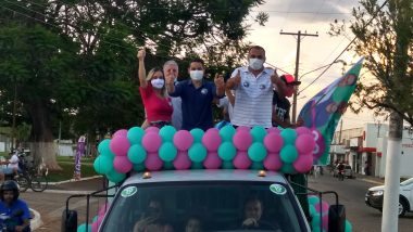 Hugo e Haroldinho fazem grande carreata em Três Ranchos, na reta final de campanha