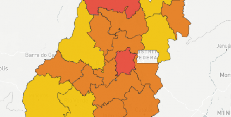 23 cidades de Goiás precisam fechar atividades não essenciais, indica mapa de calor
