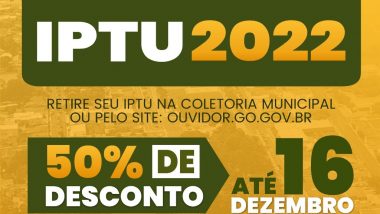 Retire seu IPTU na coletoria municipal ou pelo site: OUVIDOR.GO.GOV.BR