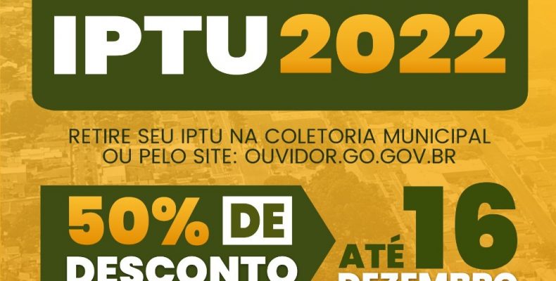 Retire seu IPTU na coletoria municipal ou pelo site: OUVIDOR.GO.GOV.BR