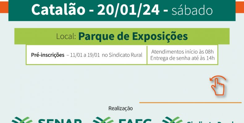 Sindicato Rural de Catalão realiza evento com serviços de saúde e cidadania gratuitos para a poulação