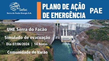 Plano de Ação de Emergência – segurança de barragem – comunicado SEFAC