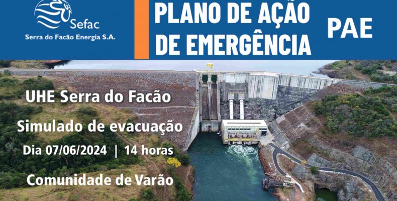 Plano de Ação de Emergência – segurança de barragem – comunicado SEFAC