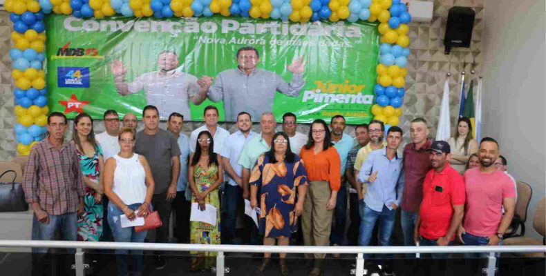 Em convenção partidária, Júnior Pimenta e Danilo Araújo são confirmados como candidatos a prefeito e vice em Nova Aurora