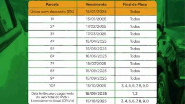 Calendário do IPVA 2025 em Goiás: Veja as datas