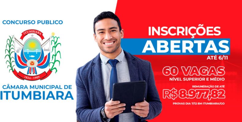 Câmara Municipal de Itumbiara/GO abre Concurso Público com vagas para níveis Superior e Médio