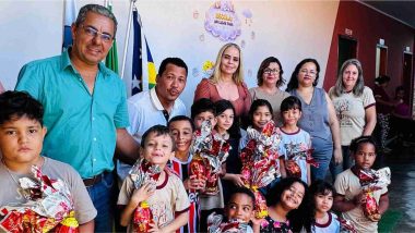 Anhanguera: Paiva e equipe promovem Páscoa solidária em unidades escolares e órgãos municipais
