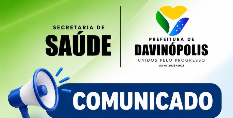 Centro de Saúde de Davinópolis terá apenas expediente externo nos dias 30 e 31 de julho