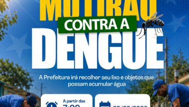 Davinópolis: MUTIRÃO CONTRA A DENGUE: Prefeitura recolherá lixo e objetos que possam acumular água