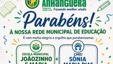 Prefeitura de Anhanguera parabeniza escolas municipais pela nota 94 no Projeto Agrinho